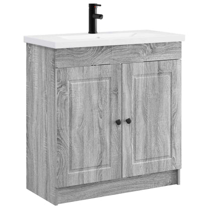 vidaXL Bathroom Furniture Set Grey Sonoma 56 x 37.5 x 81 cm