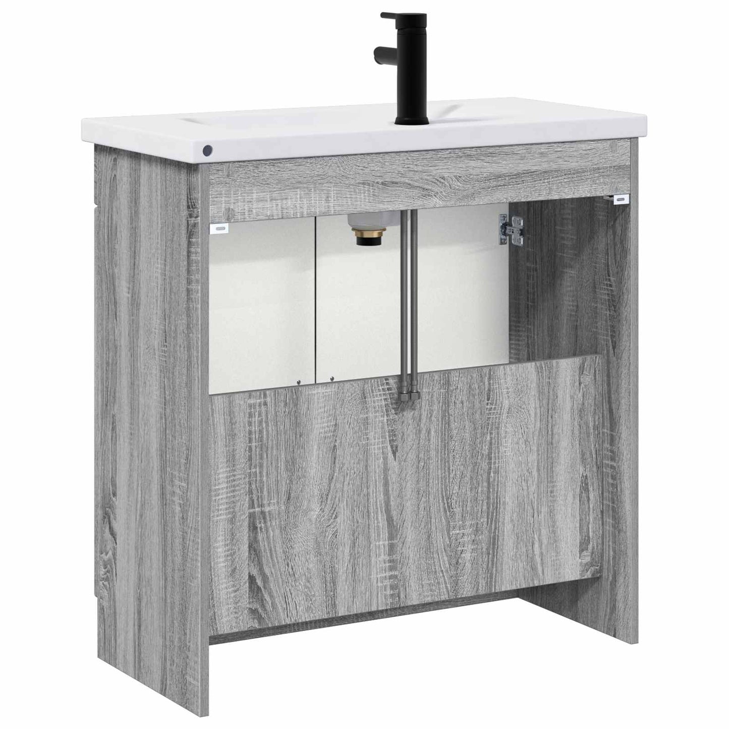 vidaXL Bathroom Furniture Set Grey Sonoma 56 x 37.5 x 81 cm