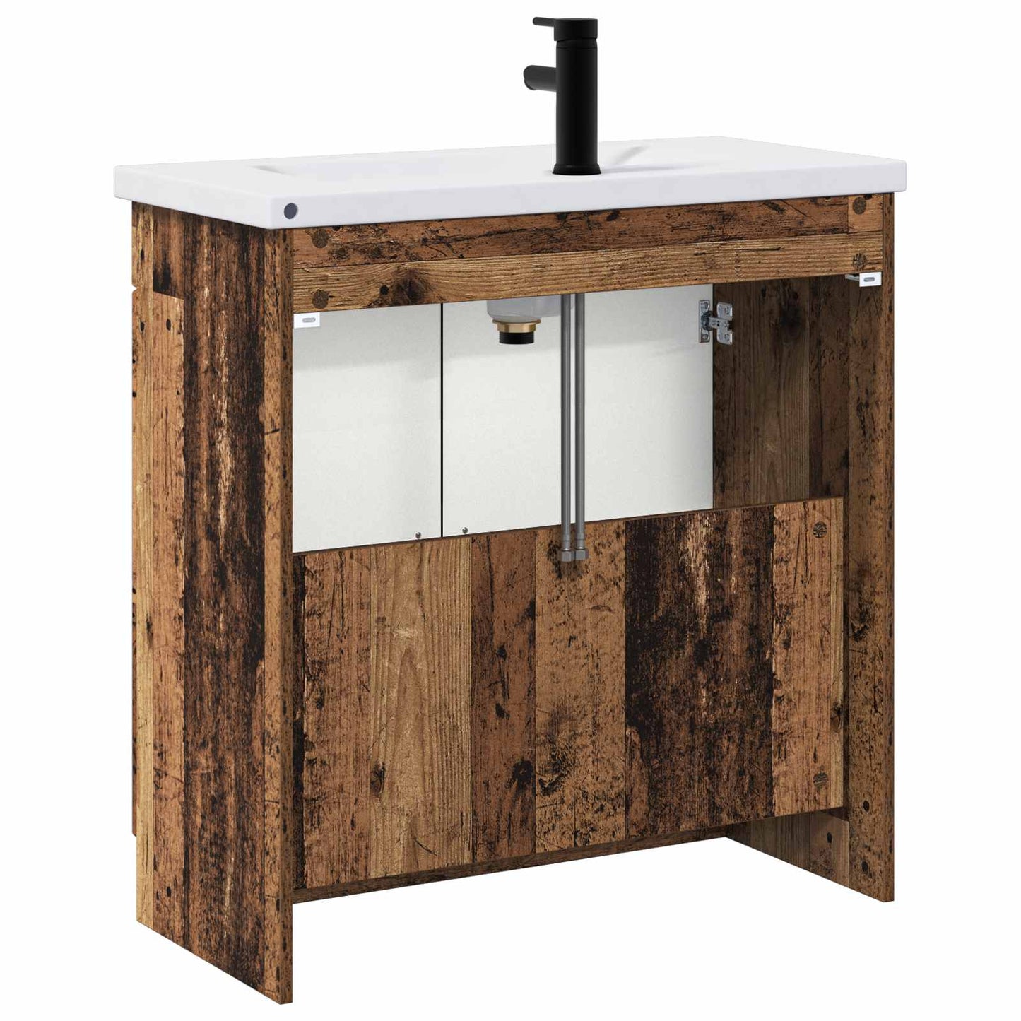 vidaXL Bathroom Furniture Set Old Wood 56 x 37.5 x 81 cm