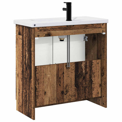 vidaXL Bathroom Furniture Set Old Wood 56 x 37.5 x 81 cm