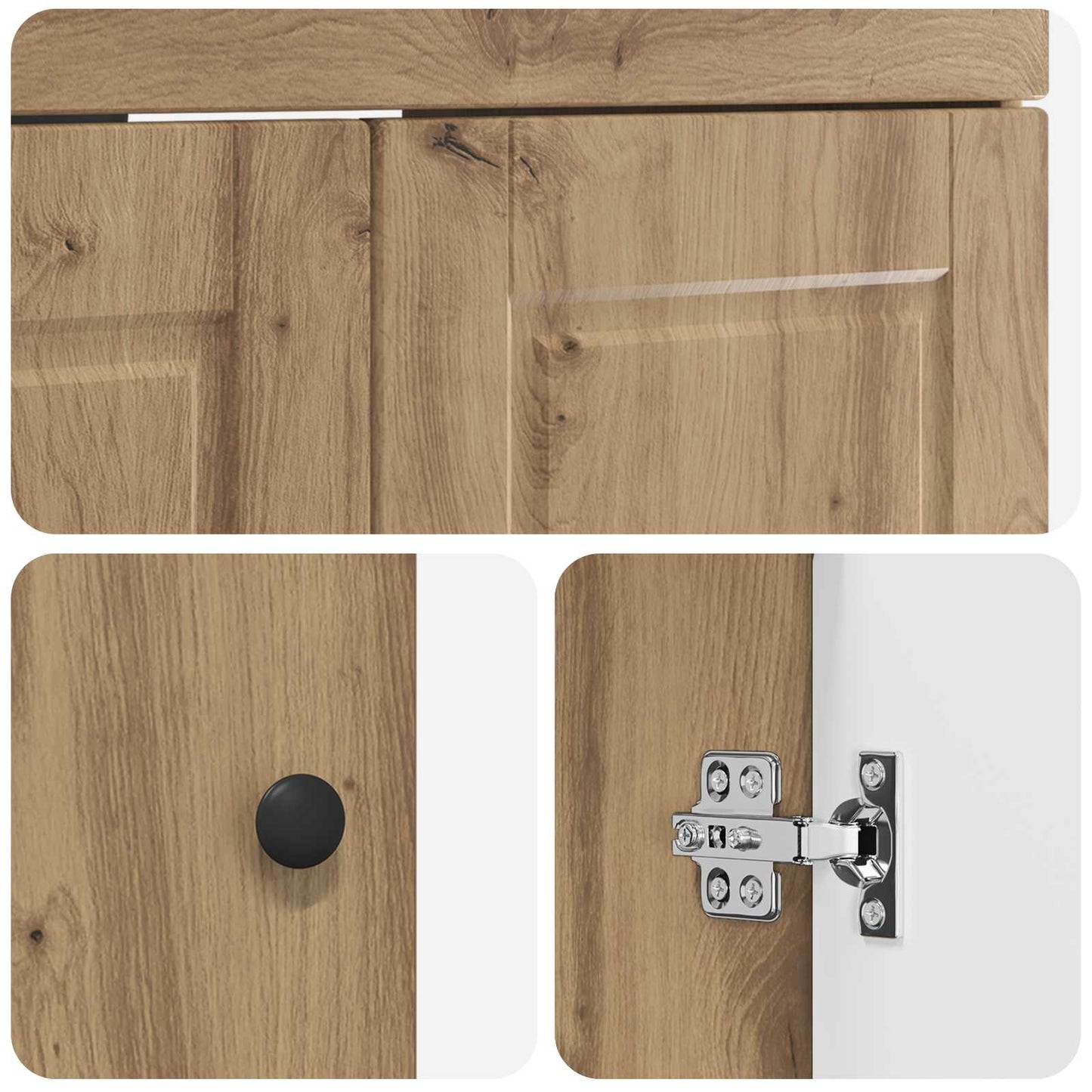 vidaXL Bathroom Furniture Set Artisan Oak 56 x 37.5 x 81 cm