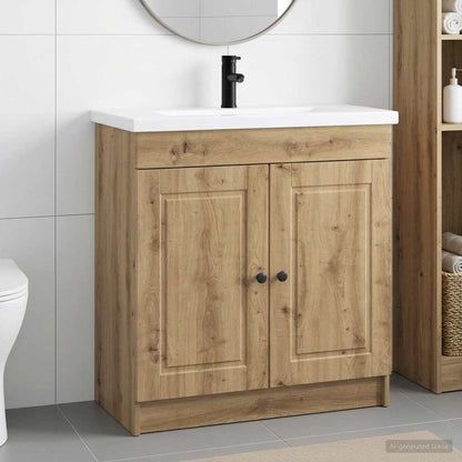 vidaXL Bathroom Furniture Set Artisan Oak 56 x 37.5 x 81 cm
