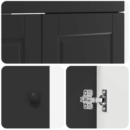 vidaXL Bathroom Furniture Set Black 78.5 x 37.5 x 81 cm