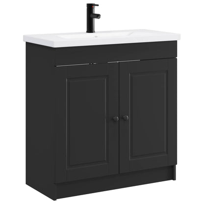 vidaXL Bathroom Furniture Set Black 78.5 x 37.5 x 81 cm