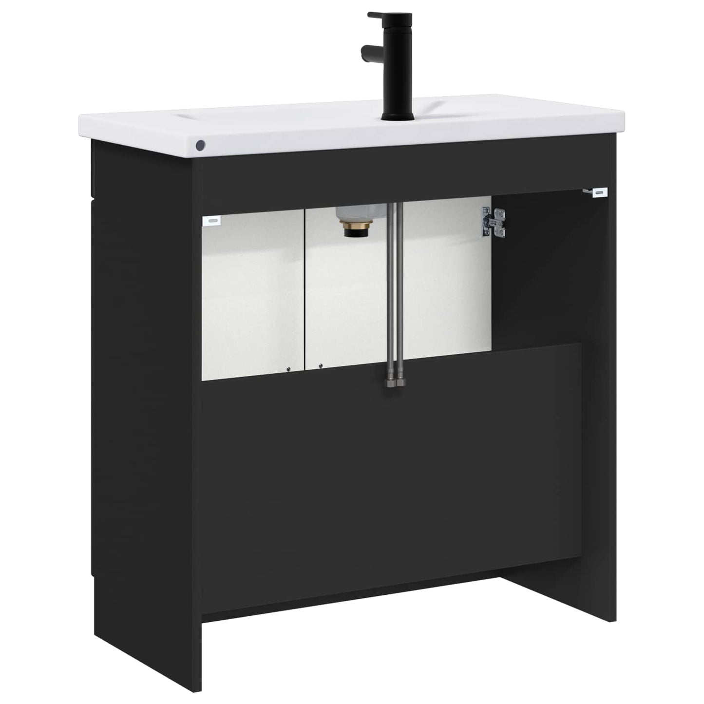 vidaXL Bathroom Furniture Set Black 78.5 x 37.5 x 81 cm