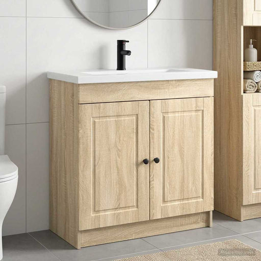 vidaXL Bathroom Furniture Set Sonoma Oak 78.5 x 37.5 x 81 cm