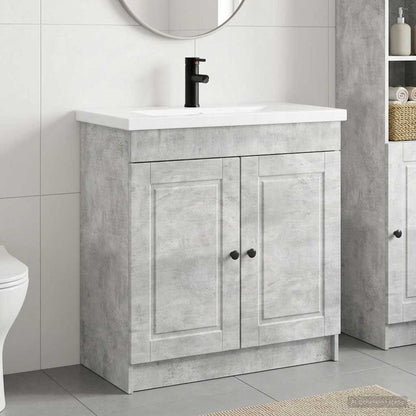 vidaXL Bathroom Furniture Set Concrete Grey 78.5 x 37.5 x 81 cm