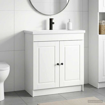 vidaXL Bathroom Furniture Set High Gloss White 78.5 x 37.5 x 81 cm