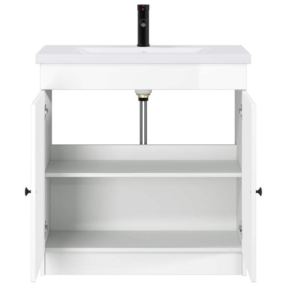 vidaXL Bathroom Furniture Set High Gloss White 78.5 x 37.5 x 81 cm