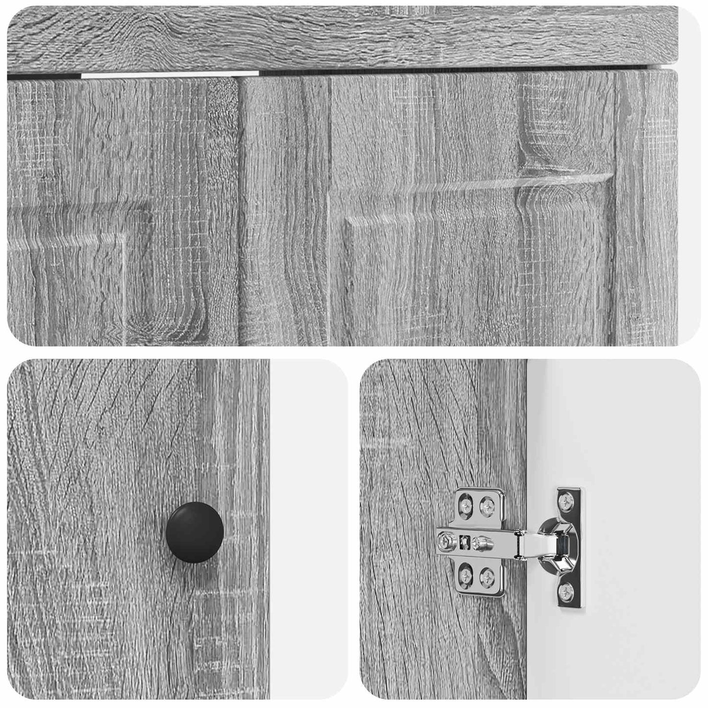 vidaXL Bathroom Furniture Set Grey Sonoma 78.5 x 37.5 x 81 cm