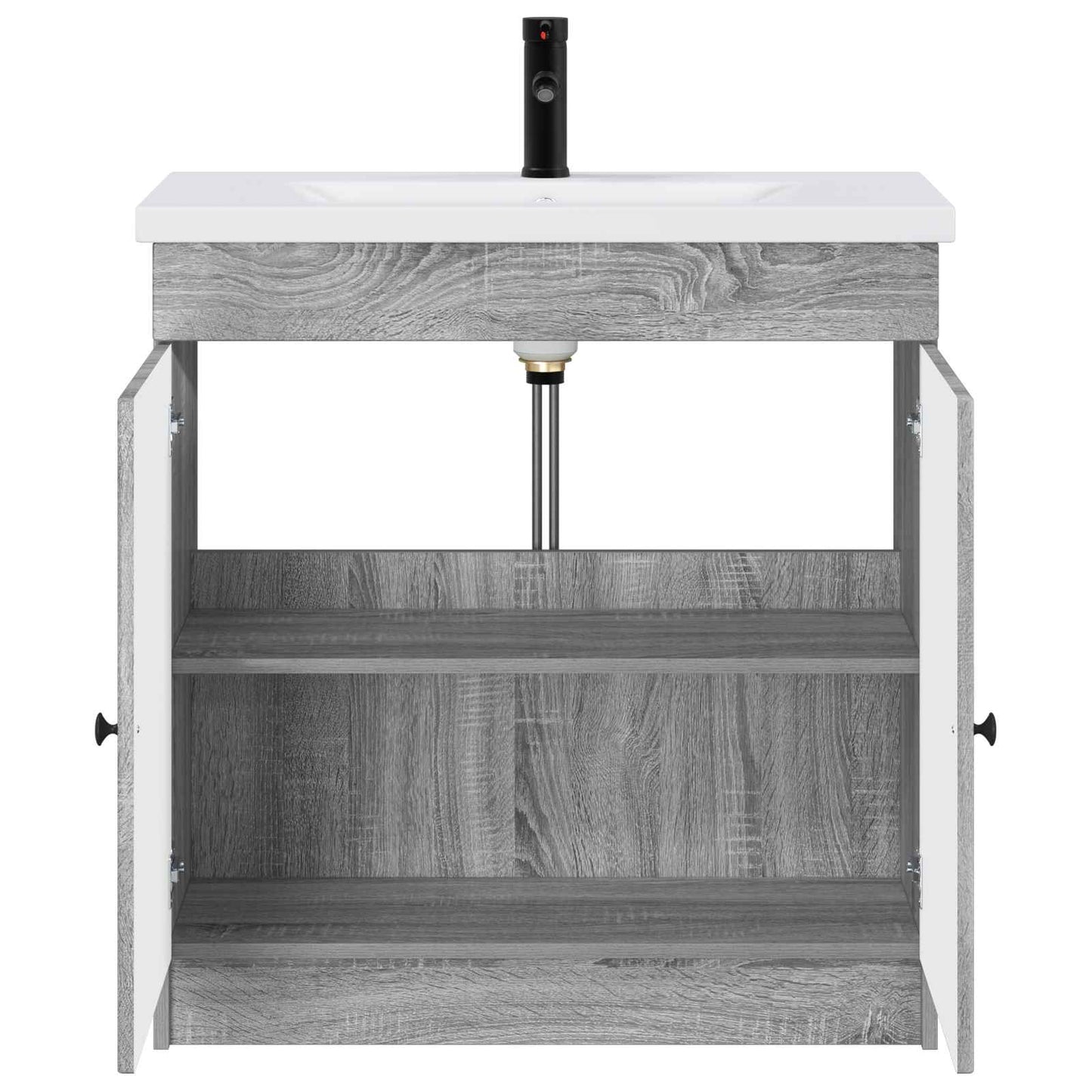 vidaXL Bathroom Furniture Set Grey Sonoma 78.5 x 37.5 x 81 cm