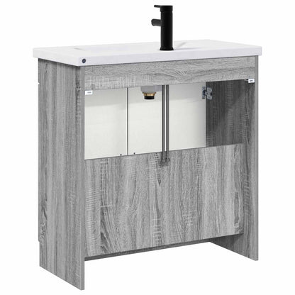 vidaXL Bathroom Furniture Set Grey Sonoma 78.5 x 37.5 x 81 cm