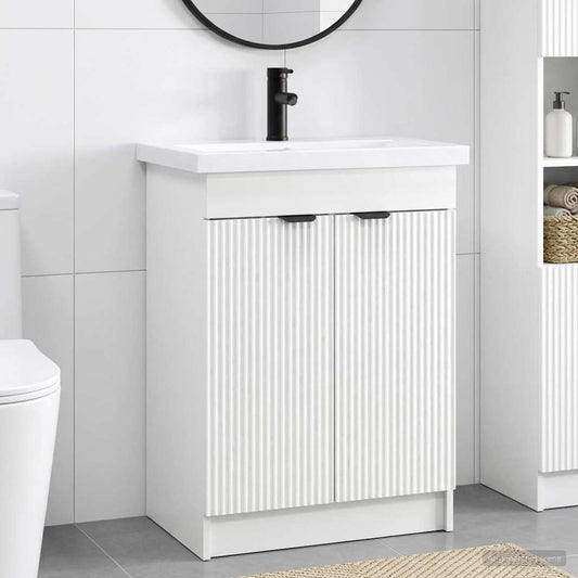 vidaXL Bathroom Furniture Set White 56 x 37.5 x 81 cm Engineered Wood