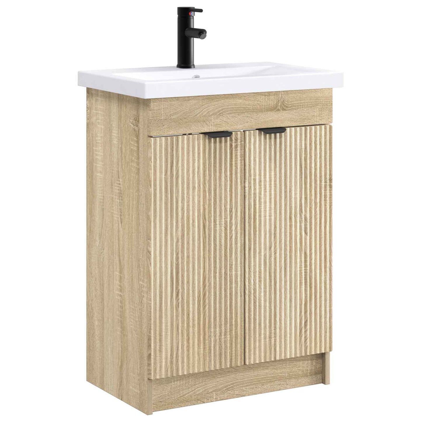 vidaXL Bathroom Furniture Set Sonoma Oak 56 x 37.5 x 81 cm