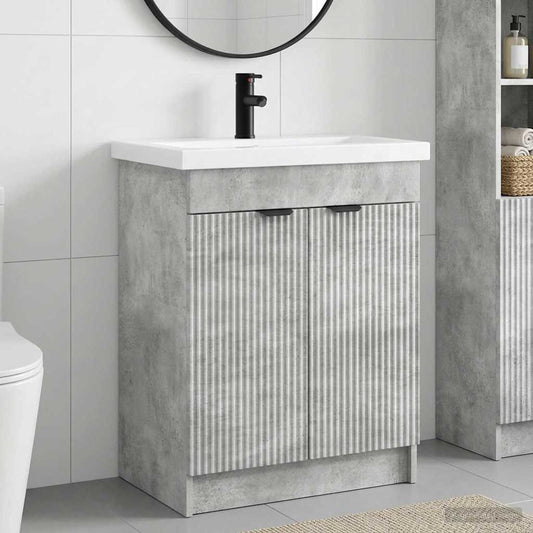 vidaXL Bathroom Furniture Set Concrete Grey 56 x 37.5 x 81 cm
