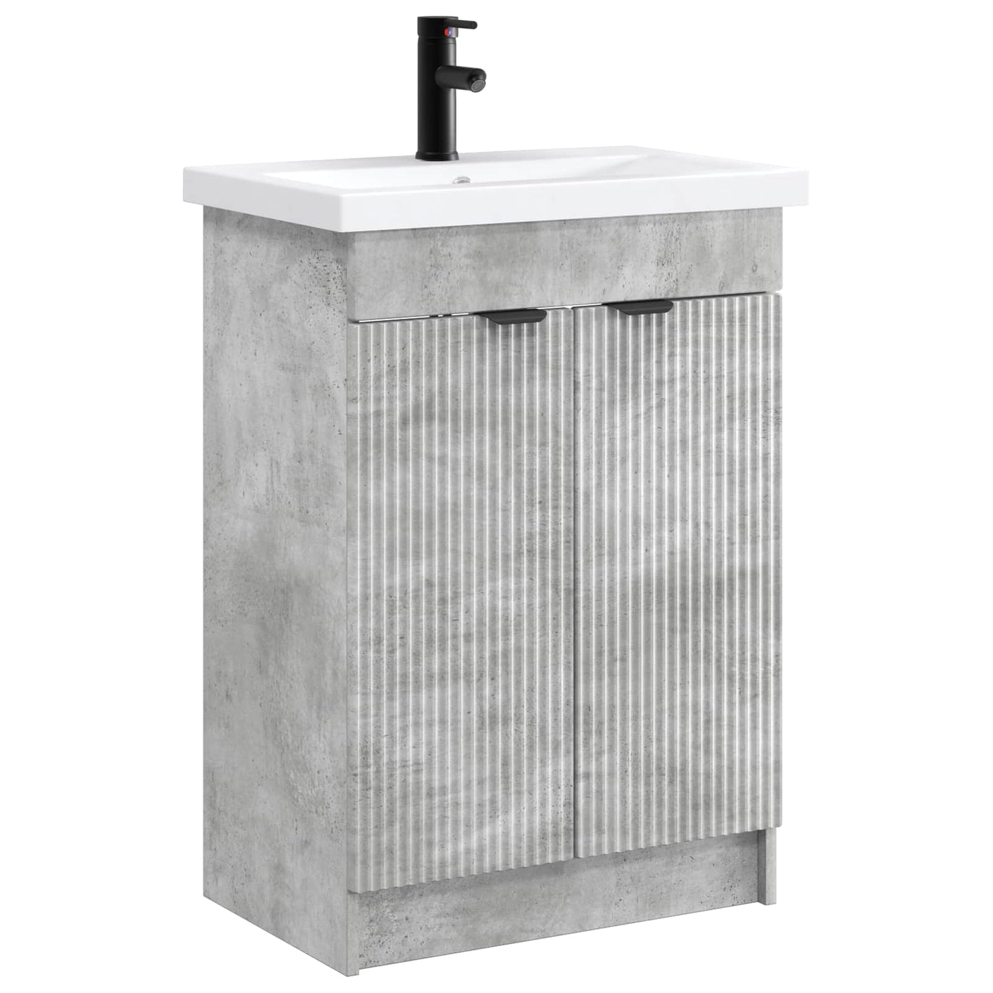 vidaXL Bathroom Furniture Set Concrete Grey 56 x 37.5 x 81 cm