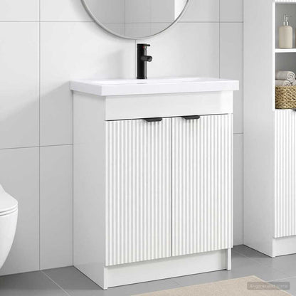 vidaXL Bathroom Furniture Set High Gloss White 56 x 37.5 x 81 cm