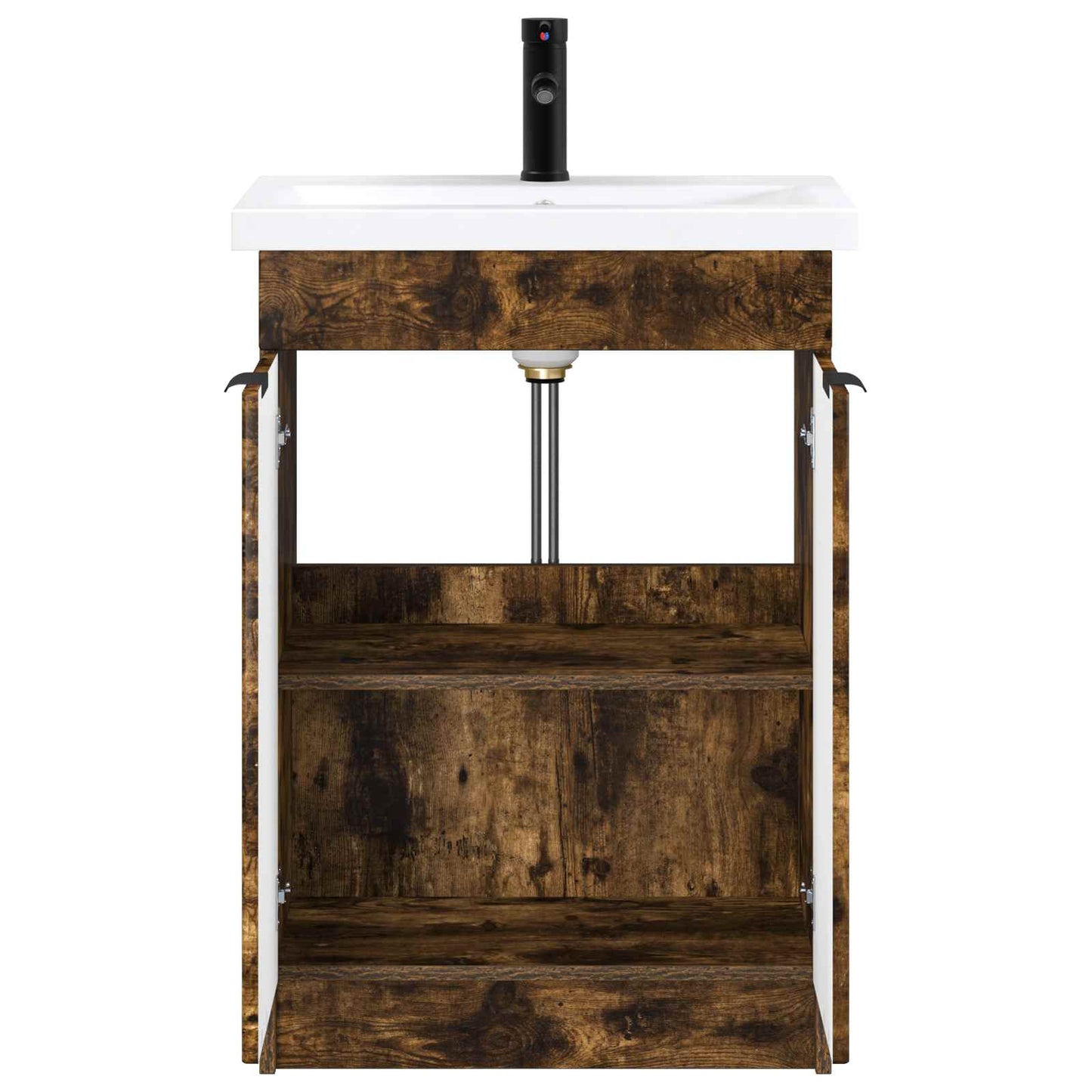 vidaXL Bathroom Furniture Set Smoked Oak 56 x 37.5 x 81 cm