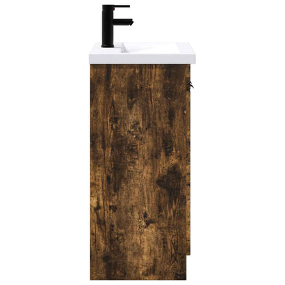 vidaXL Bathroom Furniture Set Smoked Oak 56 x 37.5 x 81 cm