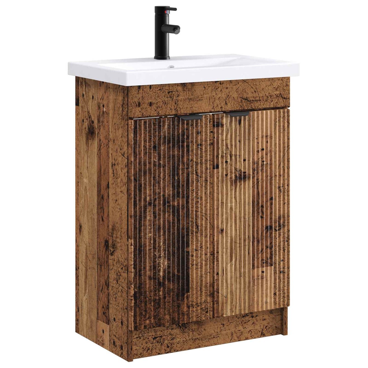 vidaXL Bathroom Furniture Set Old Wood 56 x 37.5 x 81 cm