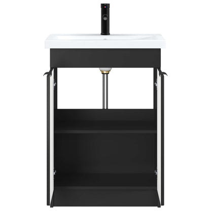 vidaXL Bathroom Furniture Set Black 78.5 x 37.5 x 81 cm