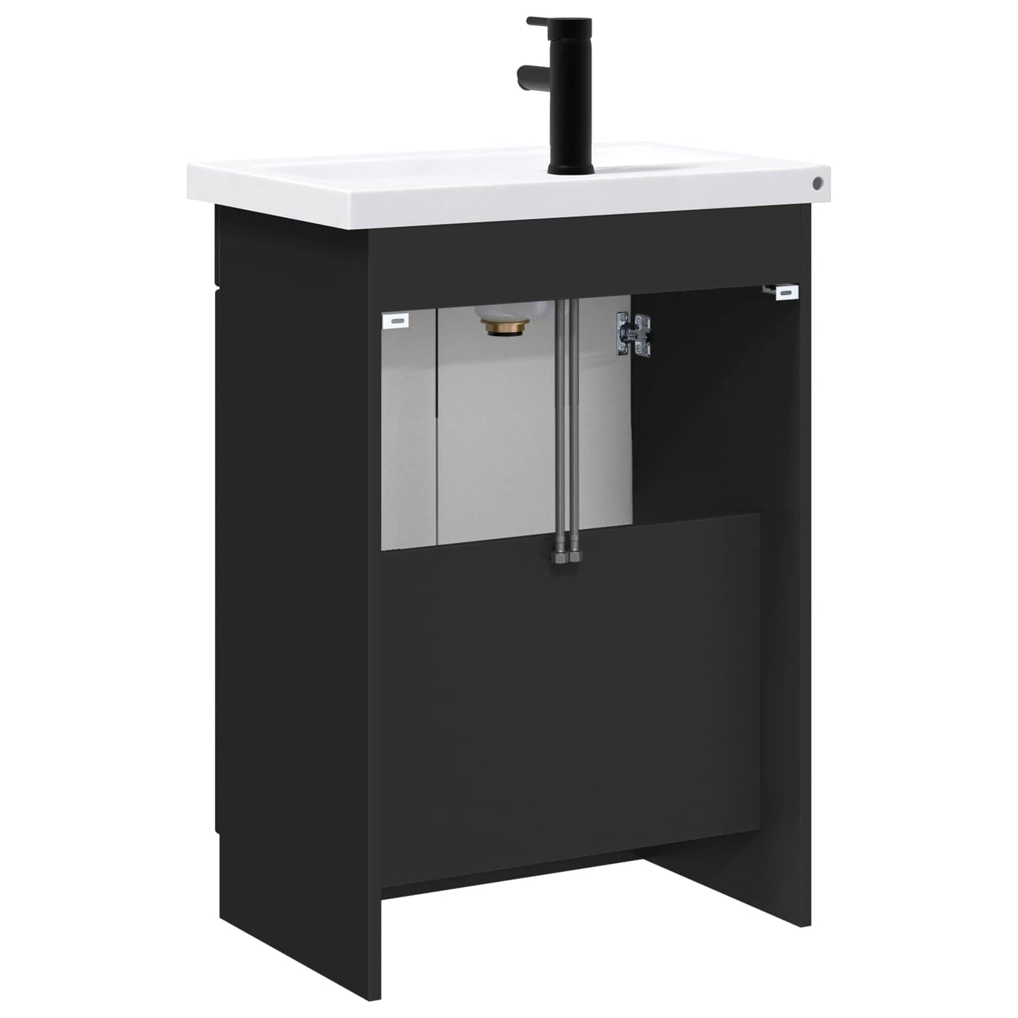 vidaXL Bathroom Furniture Set Black 78.5 x 37.5 x 81 cm