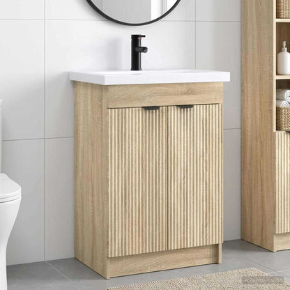 vidaXL Bathroom Furniture Set Sonoma Oak 78.5 x 37.5 x 81 cm