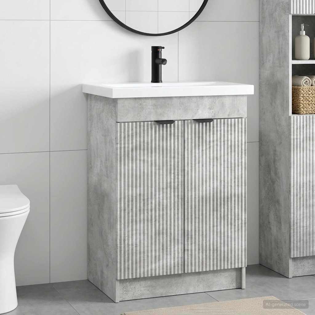 vidaXL Bathroom Furniture Set Concrete Grey 78.5 x 37.5 x 81 cm