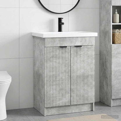 vidaXL Bathroom Furniture Set Concrete Grey 78.5 x 37.5 x 81 cm