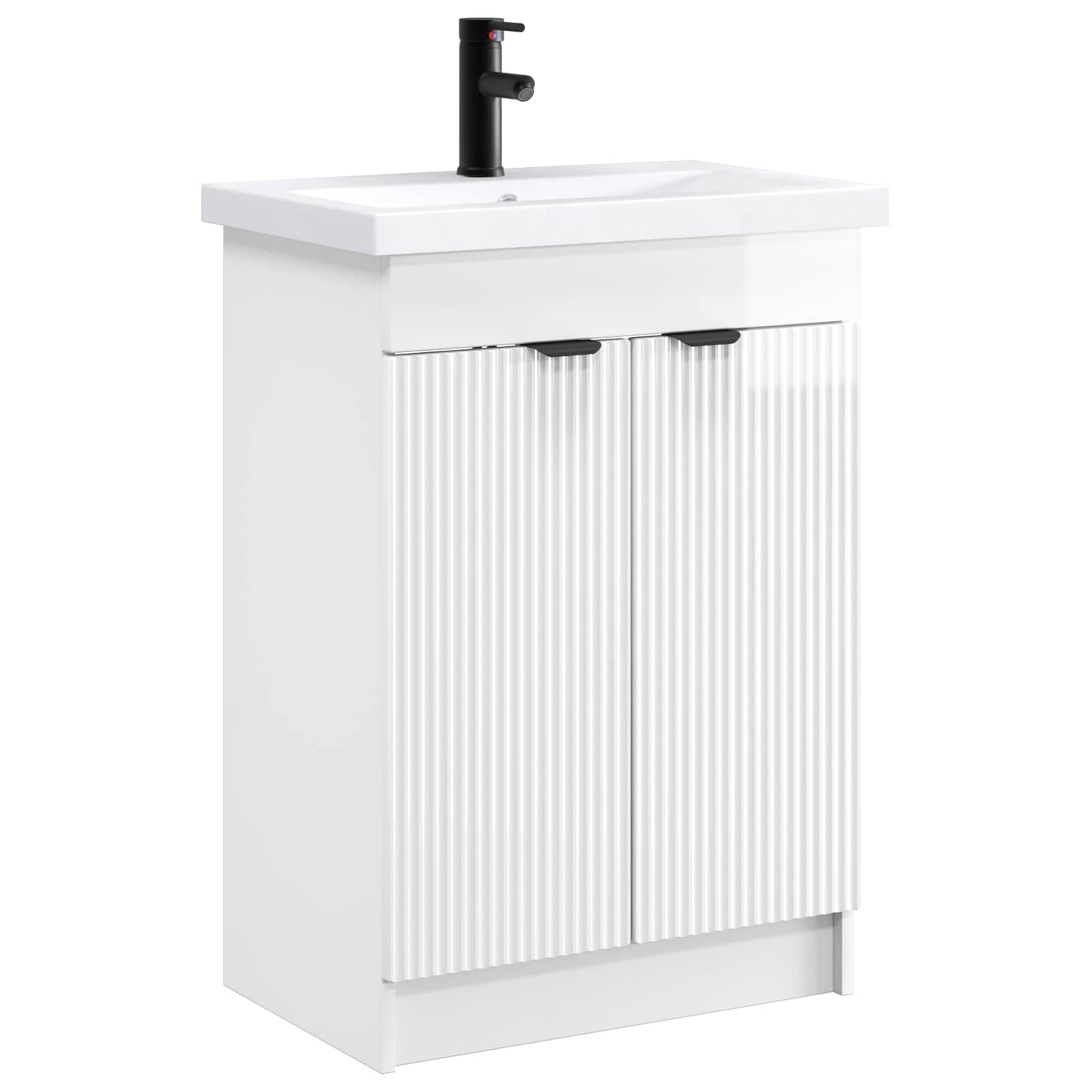 vidaXL Bathroom Furniture Set High Gloss White 78.5 x 37.5 x 81 cm