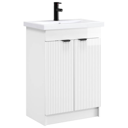 vidaXL Bathroom Furniture Set High Gloss White 78.5 x 37.5 x 81 cm