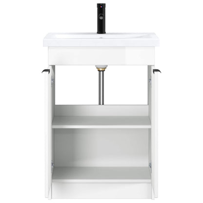 vidaXL Bathroom Furniture Set High Gloss White 78.5 x 37.5 x 81 cm