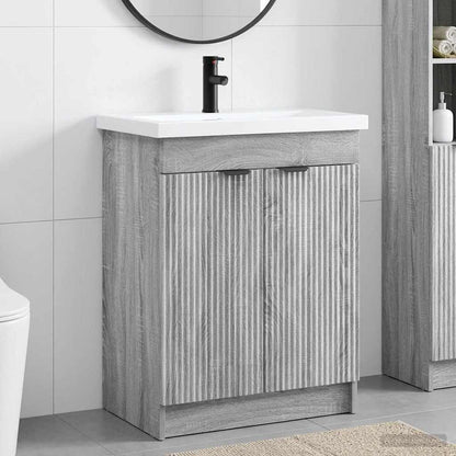vidaXL Bathroom Furniture Set Grey Sonoma 78.5 x 37.5 x 81 cm
