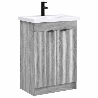 vidaXL Bathroom Furniture Set Grey Sonoma 78.5 x 37.5 x 81 cm