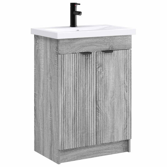 vidaXL Bathroom Furniture Set Grey Sonoma 78.5 x 37.5 x 81 cm