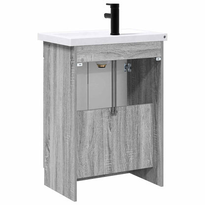 vidaXL Bathroom Furniture Set Grey Sonoma 78.5 x 37.5 x 81 cm