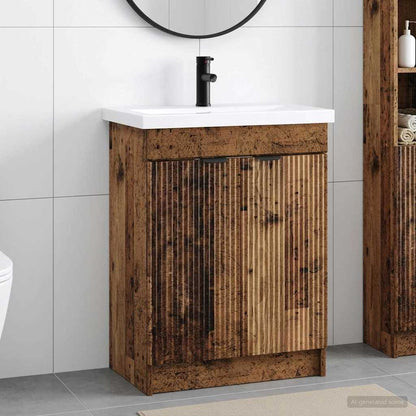 vidaXL Bathroom Furniture Set Old Wood 78.5 x 37.5 x 81 cm