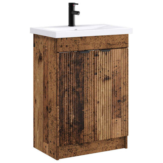 vidaXL Bathroom Furniture Set Old Wood 78.5 x 37.5 x 81 cm