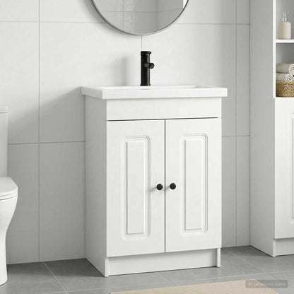 vidaXL Bathroom Furniture Set White 56 x 37.5 x 81 cm Engineered Wood