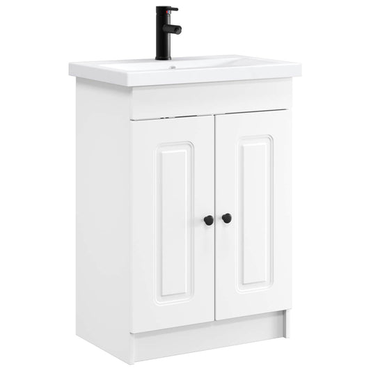 vidaXL Bathroom Furniture Set White 56 x 37.5 x 81 cm Engineered Wood