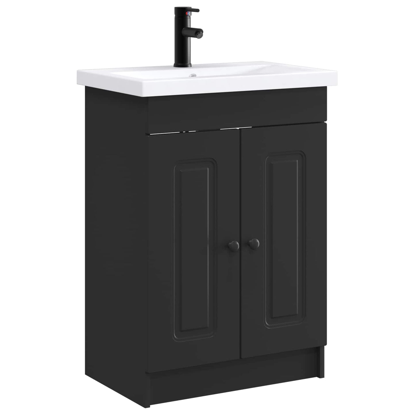 vidaXL Bathroom Furniture Set Black 56 x 37.5 x 81 cm Engineered Wood