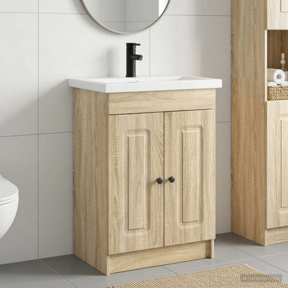 vidaXL Bathroom Furniture Set Sonoma Oak 56 x 37.5 x 81 cm