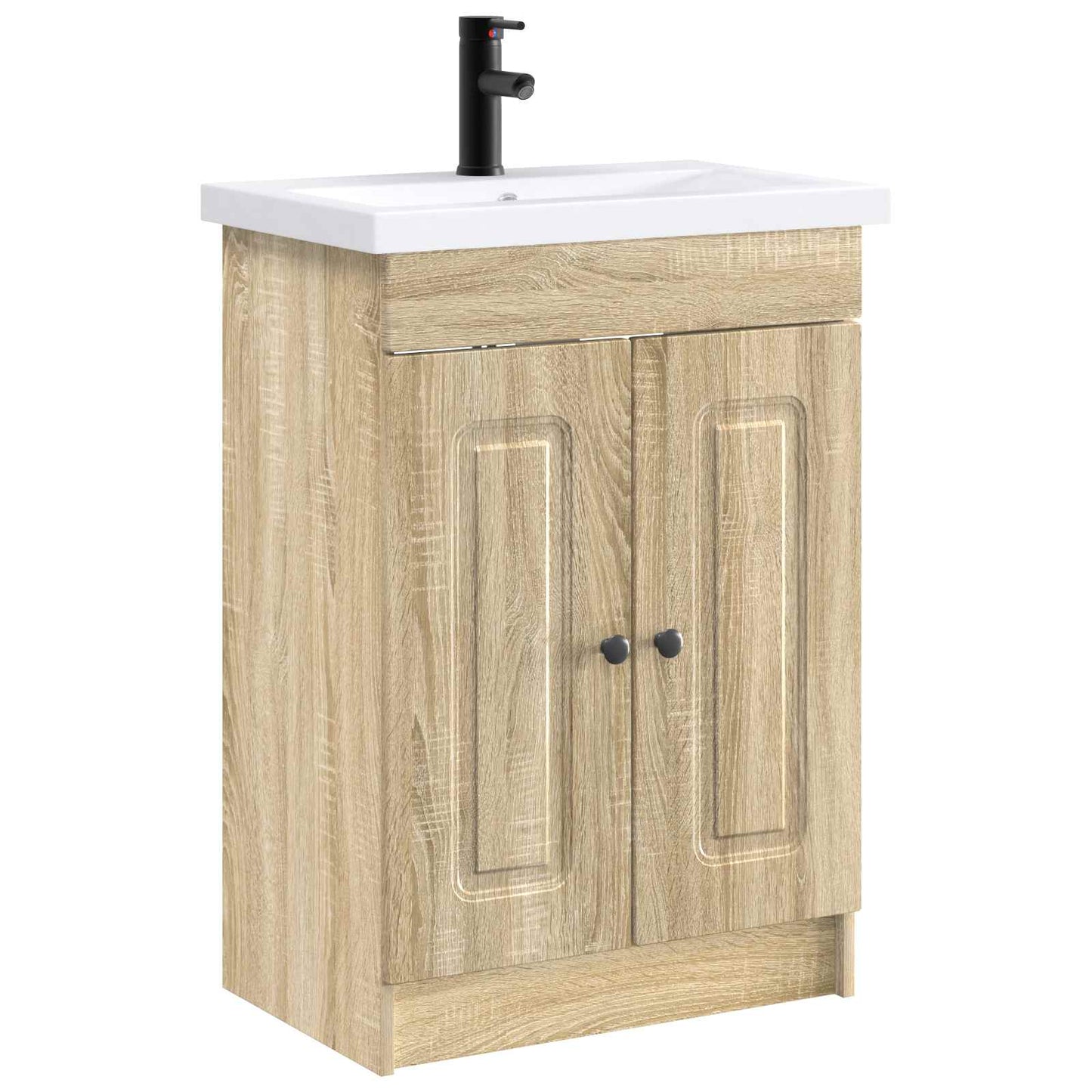 vidaXL Bathroom Furniture Set Sonoma Oak 56 x 37.5 x 81 cm