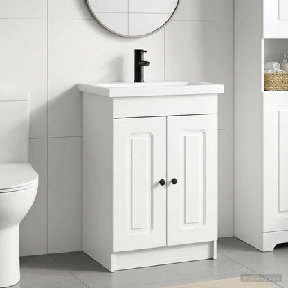 vidaXL Bathroom Furniture Set High Gloss White 56 x 37.5 x 81 cm