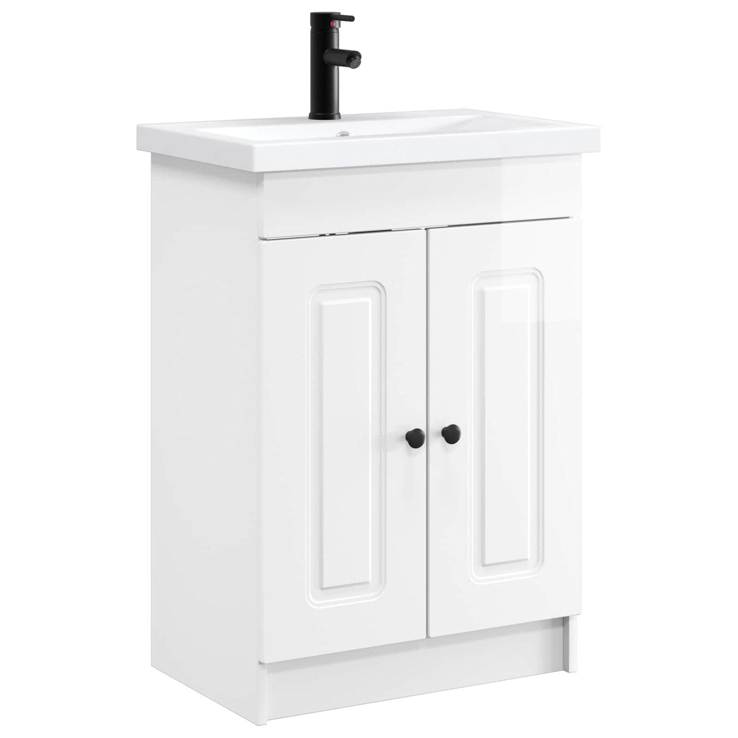 vidaXL Bathroom Furniture Set High Gloss White 56 x 37.5 x 81 cm