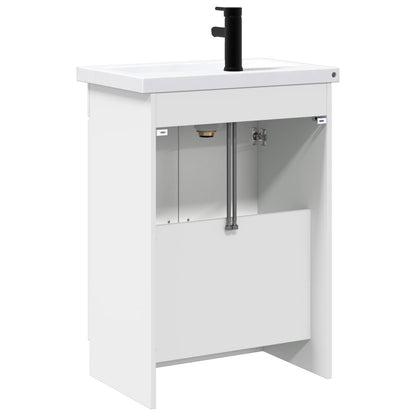 vidaXL Bathroom Furniture Set High Gloss White 56 x 37.5 x 81 cm