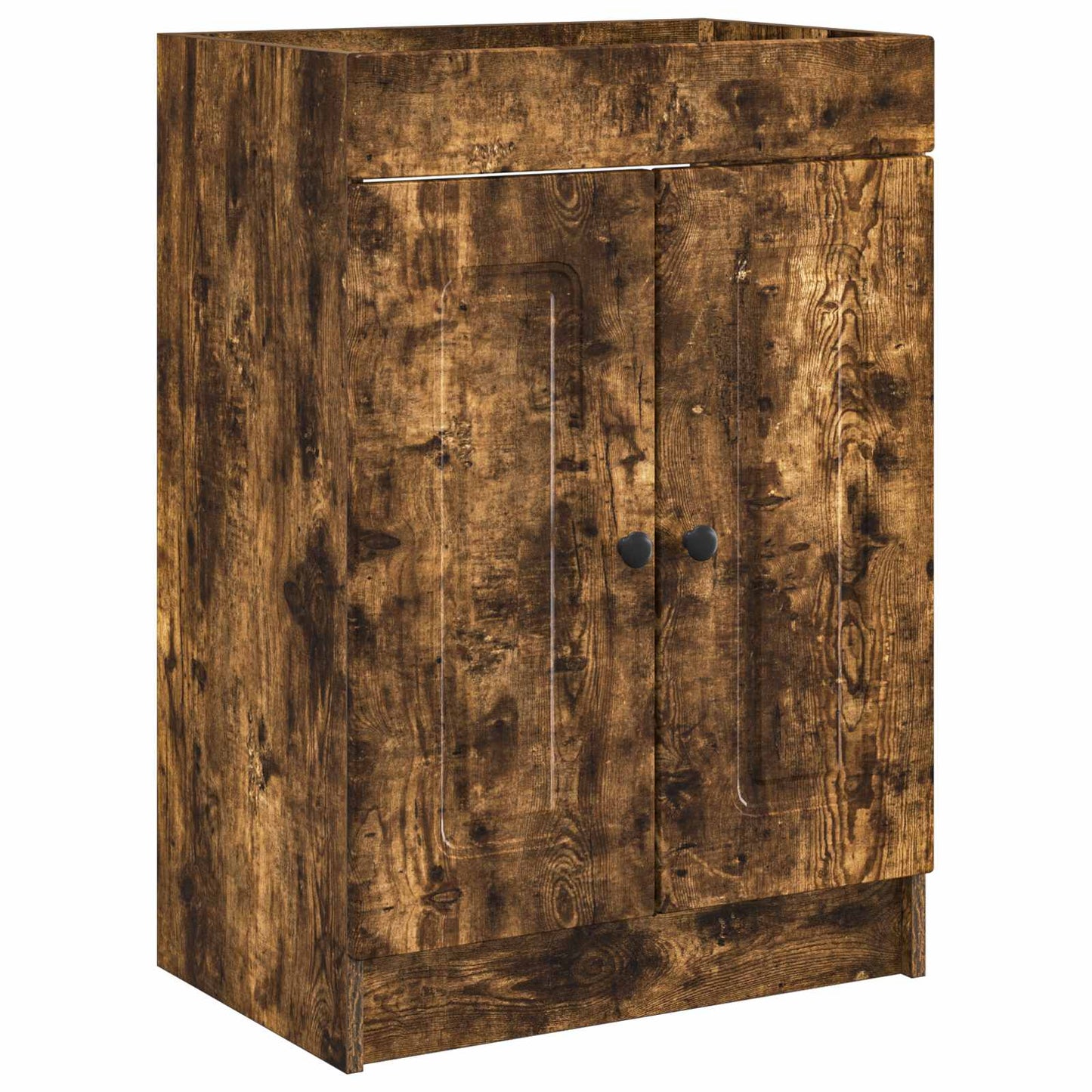 vidaXL Bathroom Furniture Set Smoked Oak 56 x 37.5 x 81 cm