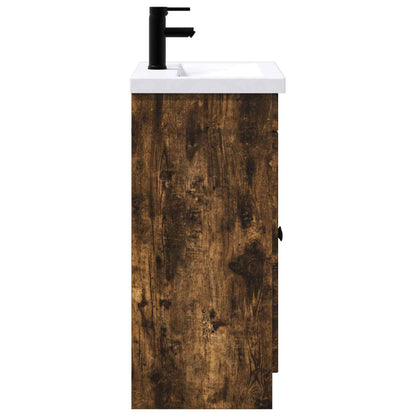 vidaXL Bathroom Furniture Set Smoked Oak 56 x 37.5 x 81 cm