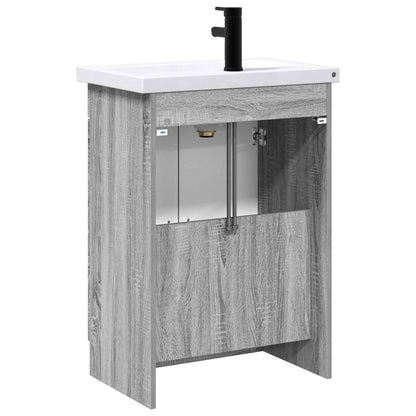 vidaXL Bathroom Furniture Set Grey Sonoma 56 x 37.5 x 81 cm