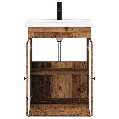 vidaXL Bathroom Furniture Set Old Wood 56 x 37.5 x 81 cm